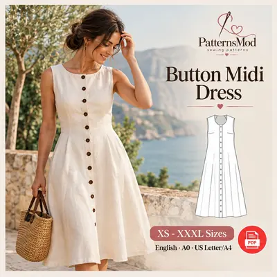 Button Midi Dress