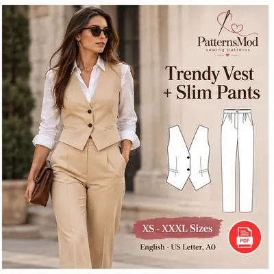 Trendy Vest + Slim Pants